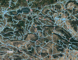 Fragmento de mapa de carreteras de Orbaneja del Castillo.